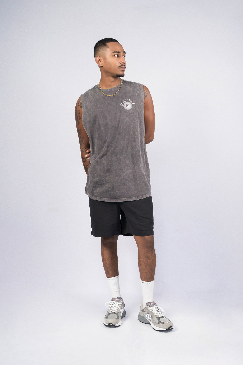 BOHO Charcoal Wash Regular-Fit Muscle Tee