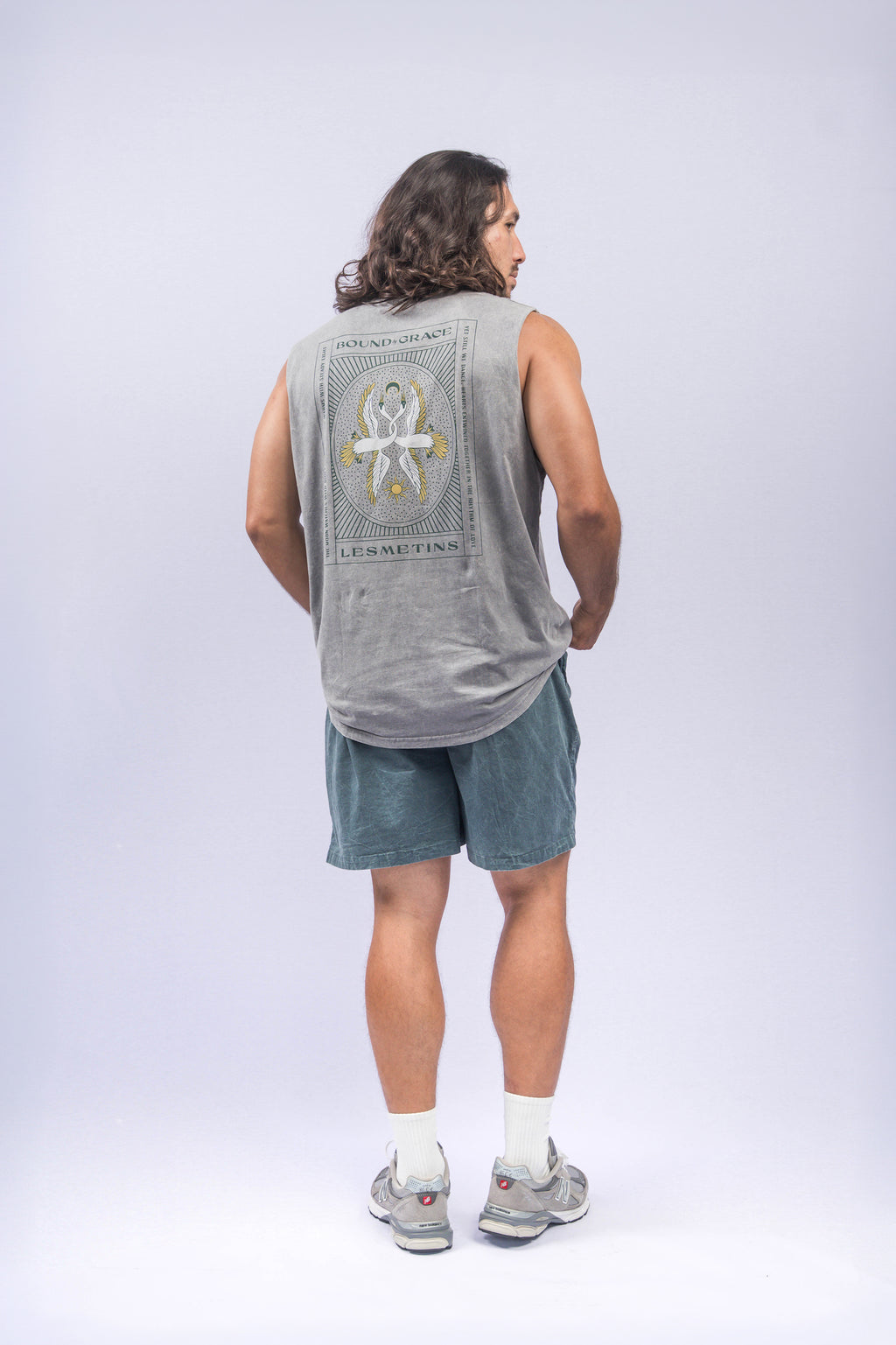 CYGNUS Grey Wash Regular-Fit Muscle Tee