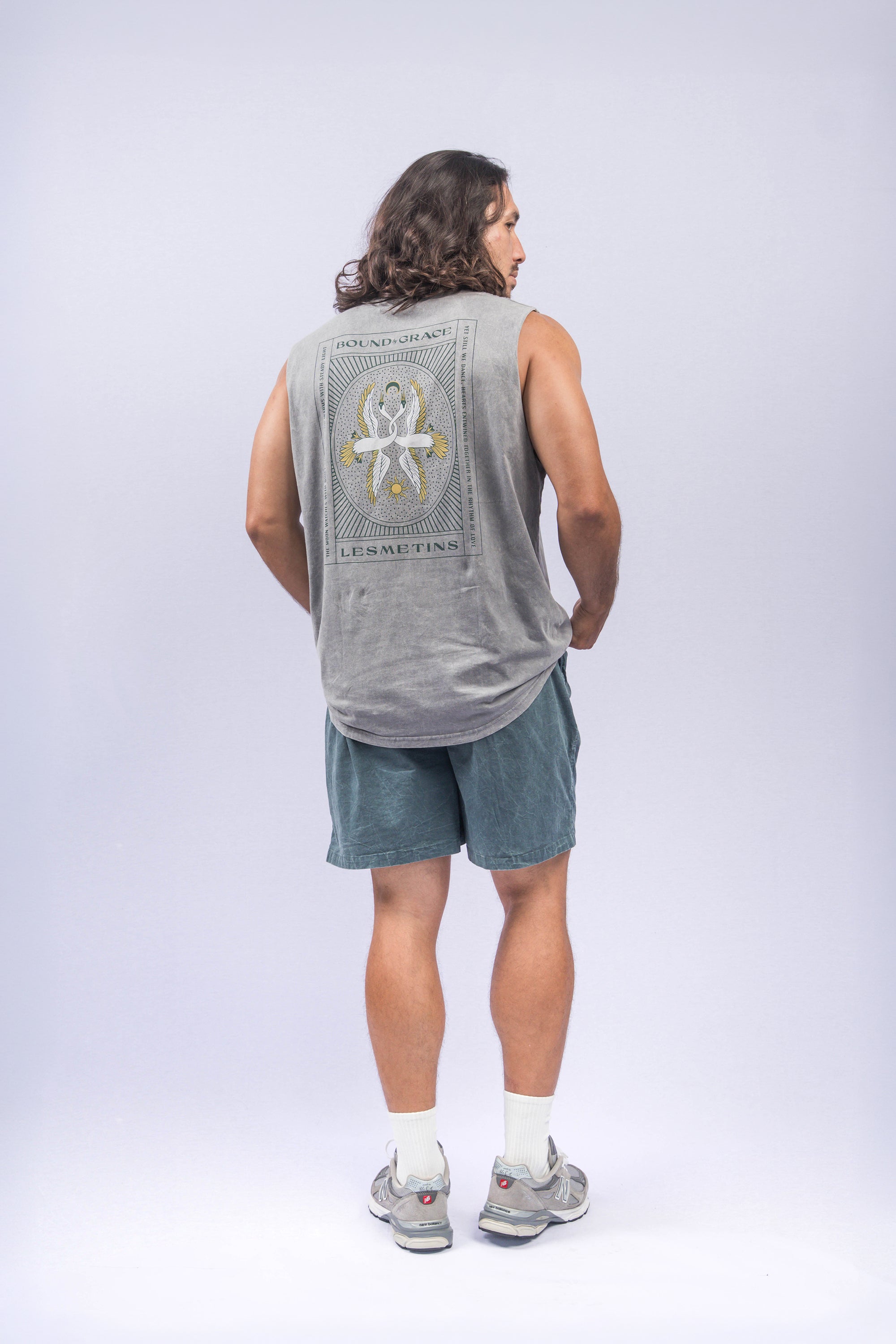 CYGNUS Grey Wash Regular-Fit Muscle Tee