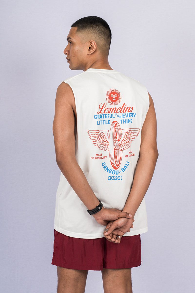 DUNLOP Off-White Wash Regular-Fit Muscle Tee