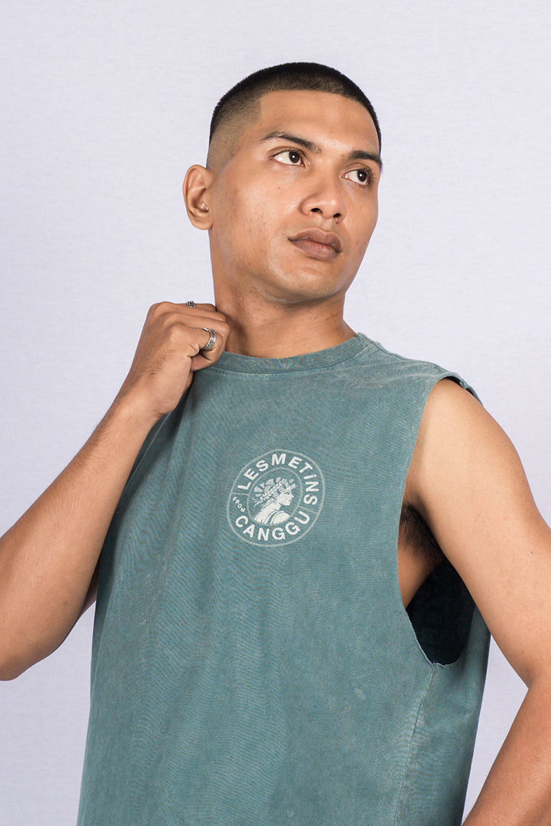 MABEL Green Bottle Wash Regular-Fit Muscle Tee