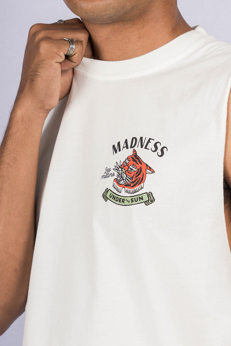 SABER Off-White Wash Regular-Fit Muscle Tee