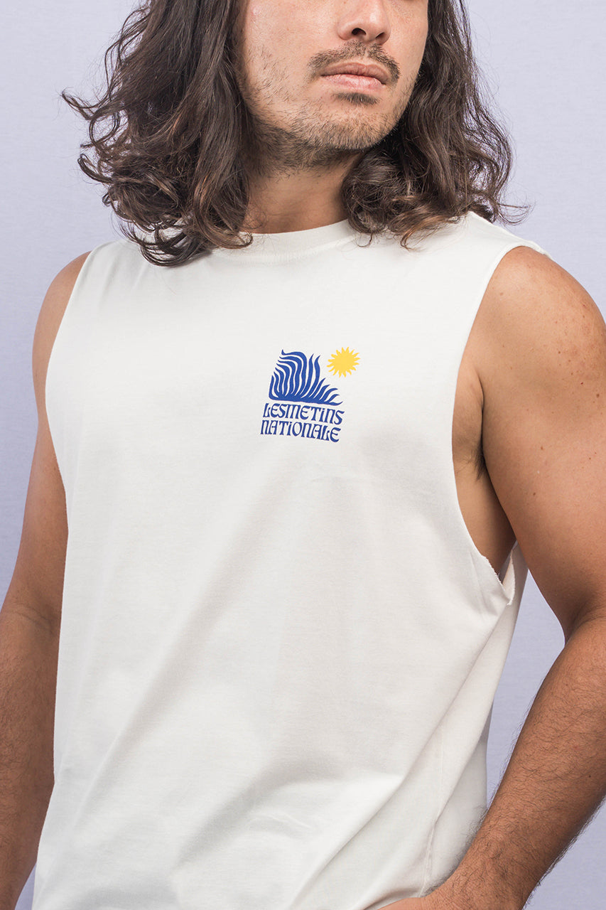 SENA Off-White Wash Regular-Fit Muscle Tee