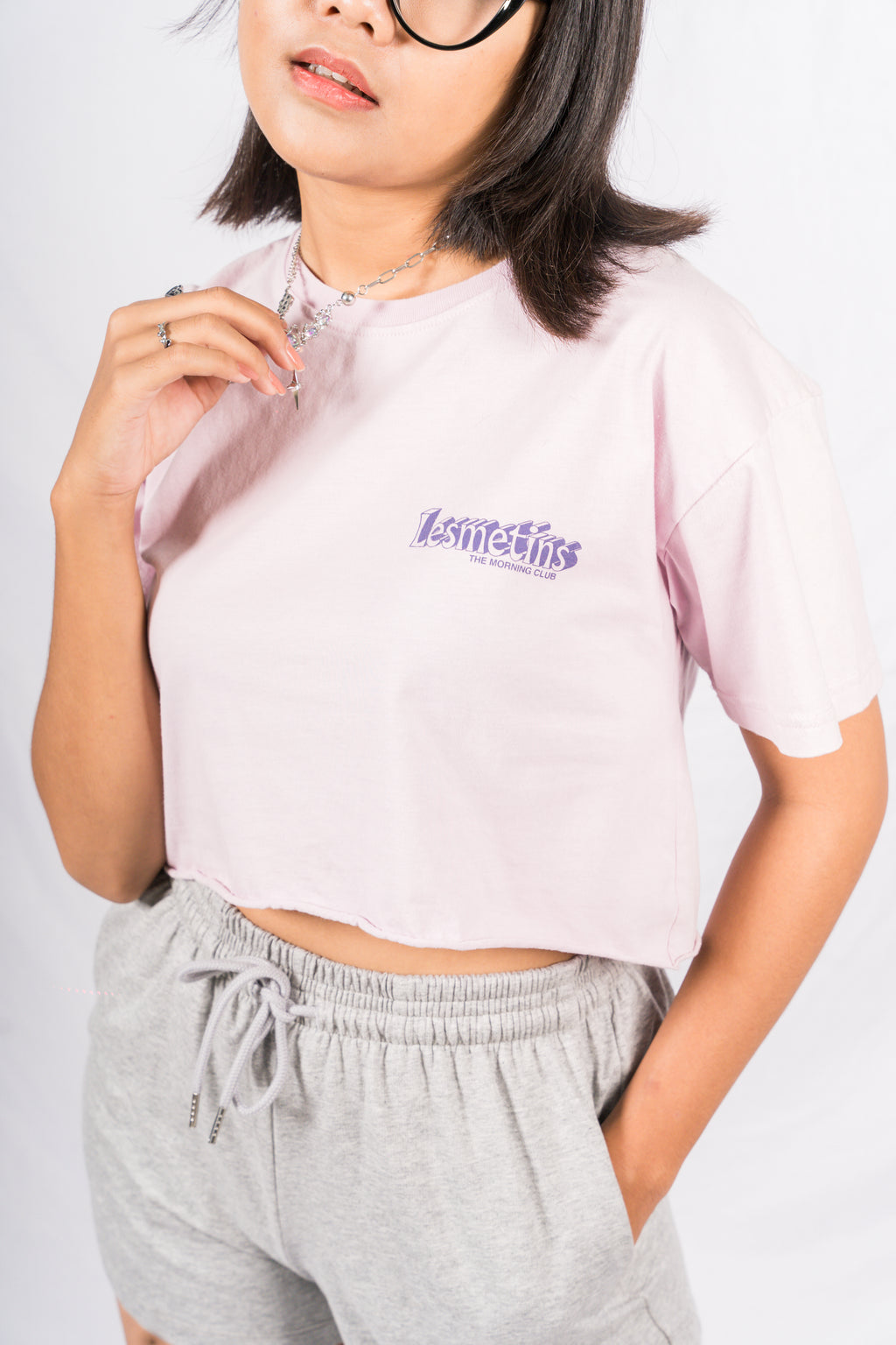 ANNA Lilac Wash Regular-Fit Crop Top