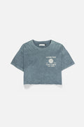 AQUILLA Green Bottle Wash Regular-Fit Crop Top