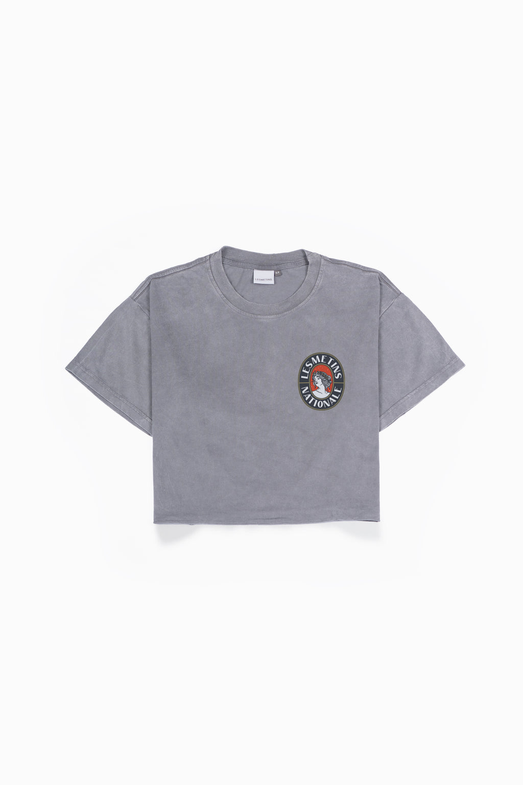 ARIEL Grey Wash Regular-Fit Crop Top