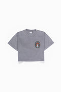 ARIEL Grey Wash Regular-Fit Crop Top