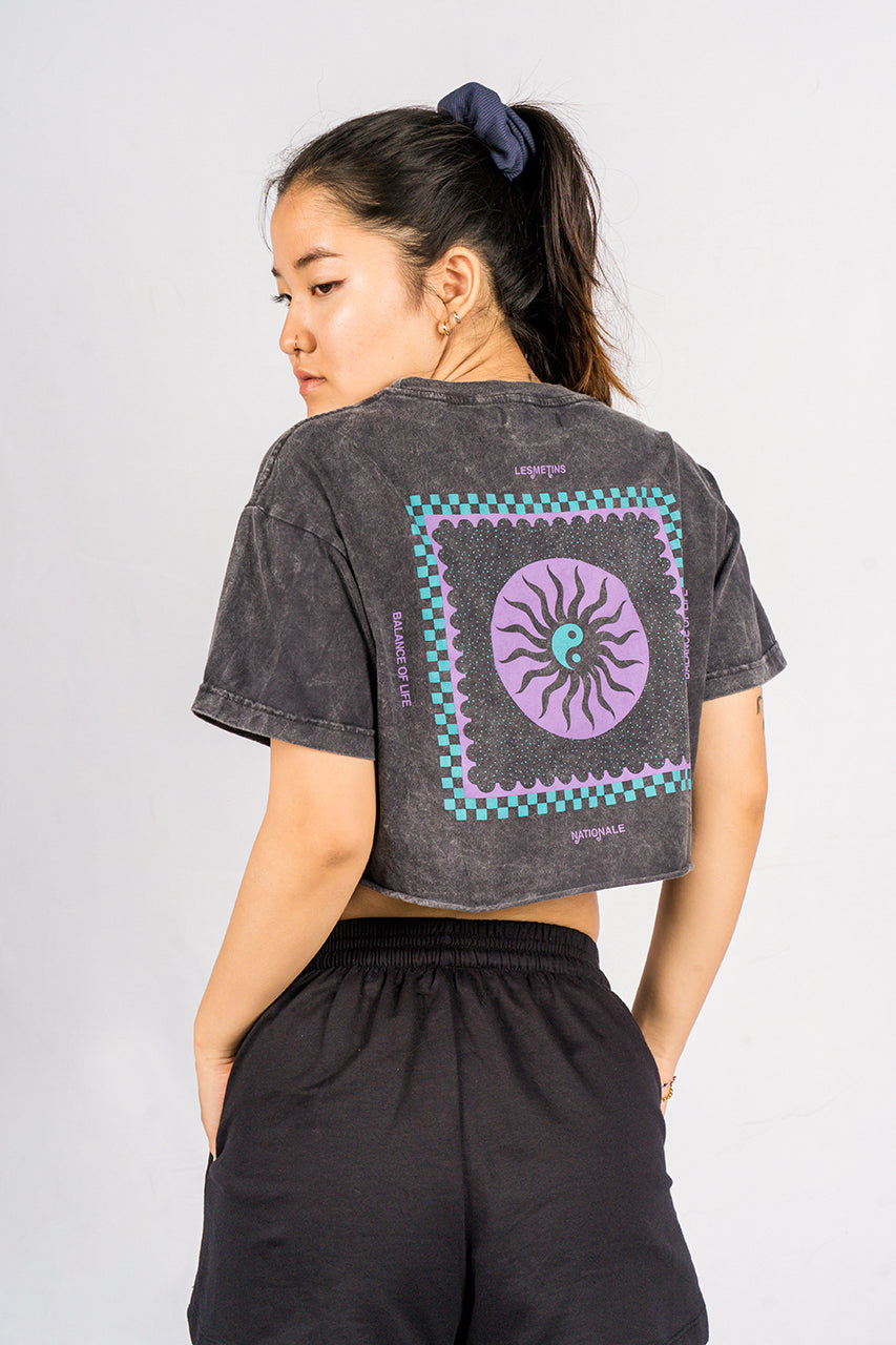 BALANCE Black Wash Regular-Fit Crop Top