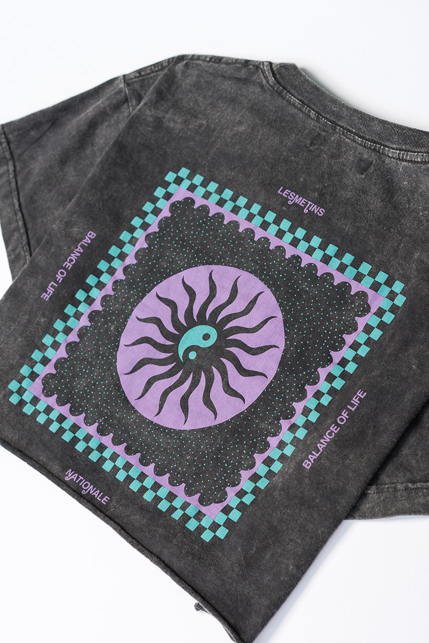 BALANCE Black Wash Regular-Fit Crop Top