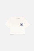 MARTIN Off White Wash Regular-Fit Crop Top