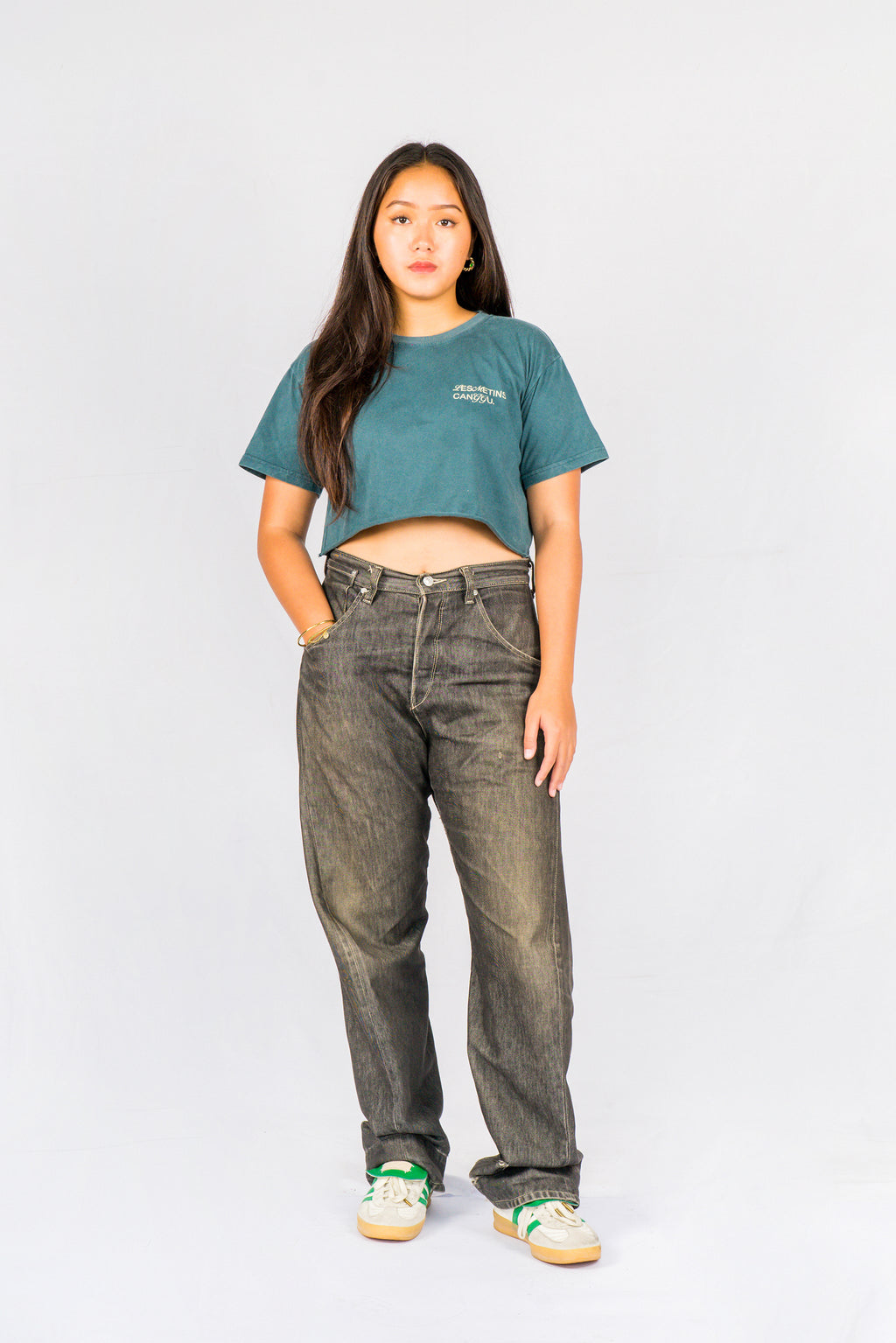 PALACE Green Bottle Wash Regular-Fit Crop Top