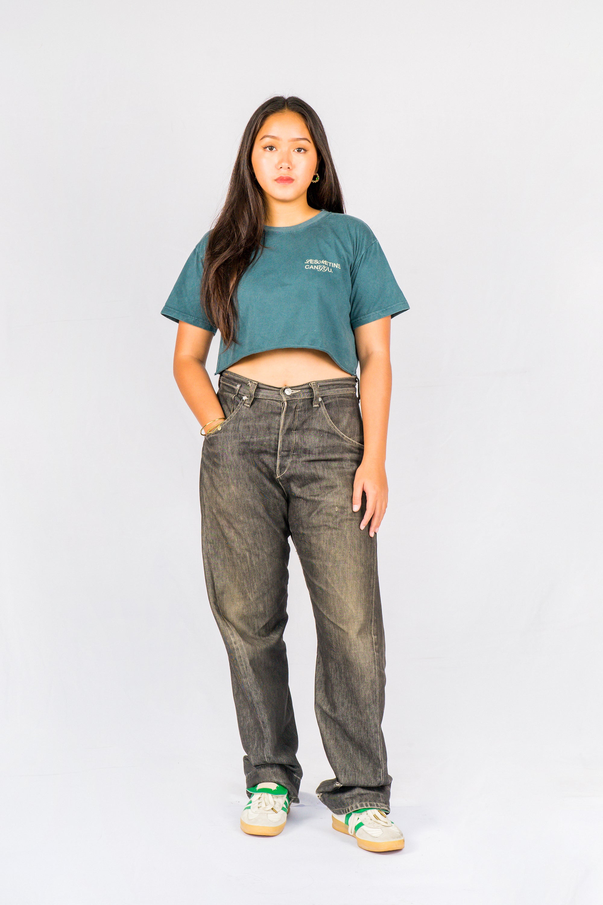 PALACE Green Bottle Wash Regular-Fit Crop Top