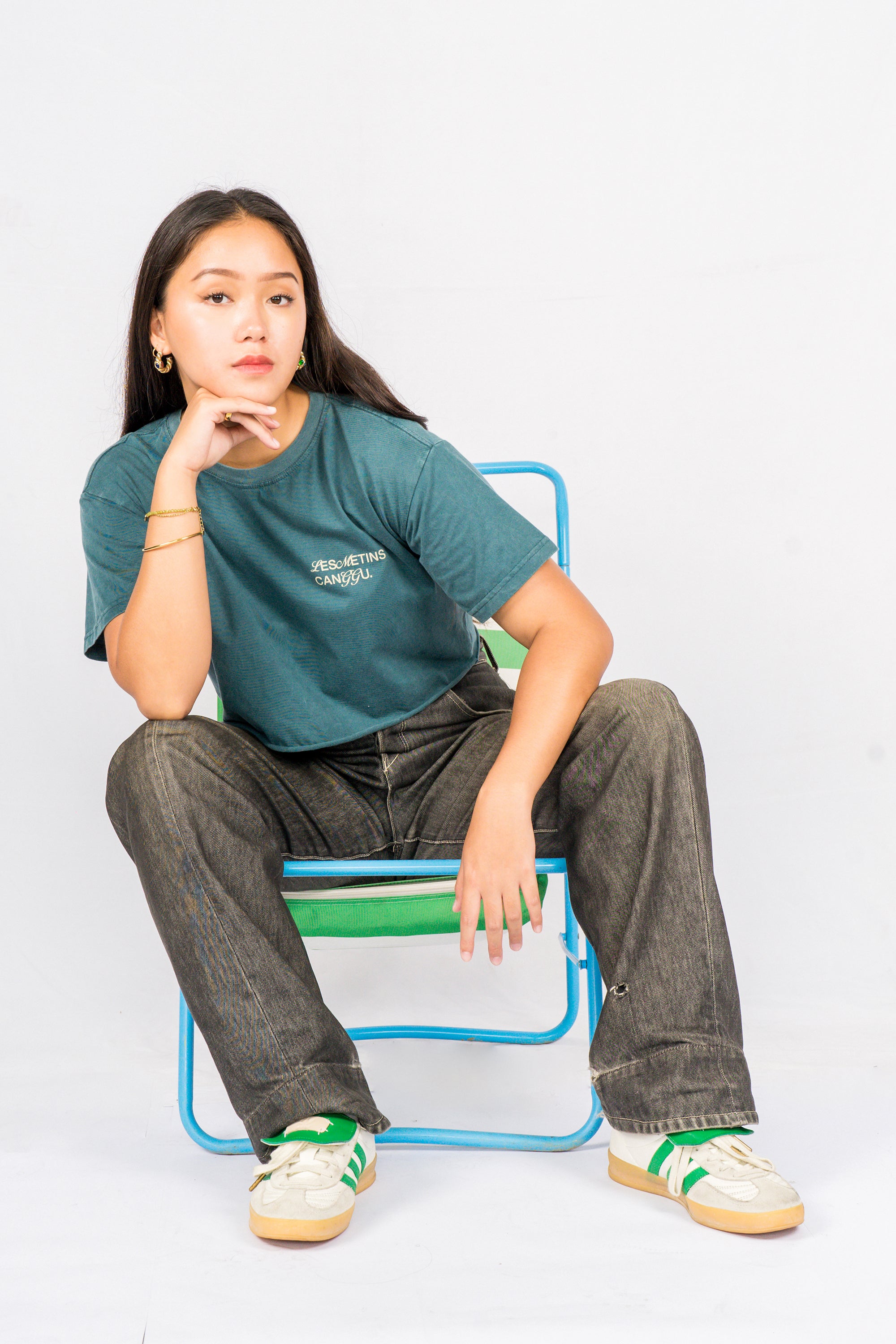 PALACE Green Bottle Wash Regular-Fit Crop Top