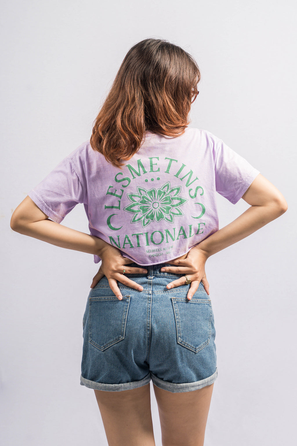 RONIN Lilac Wash Regular-Fit Crop Top