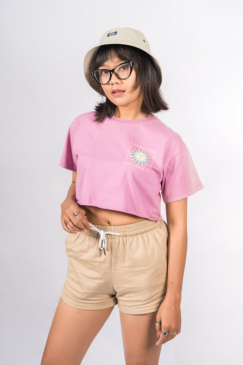SAME Prune Wash Regular-Fit Crop Top