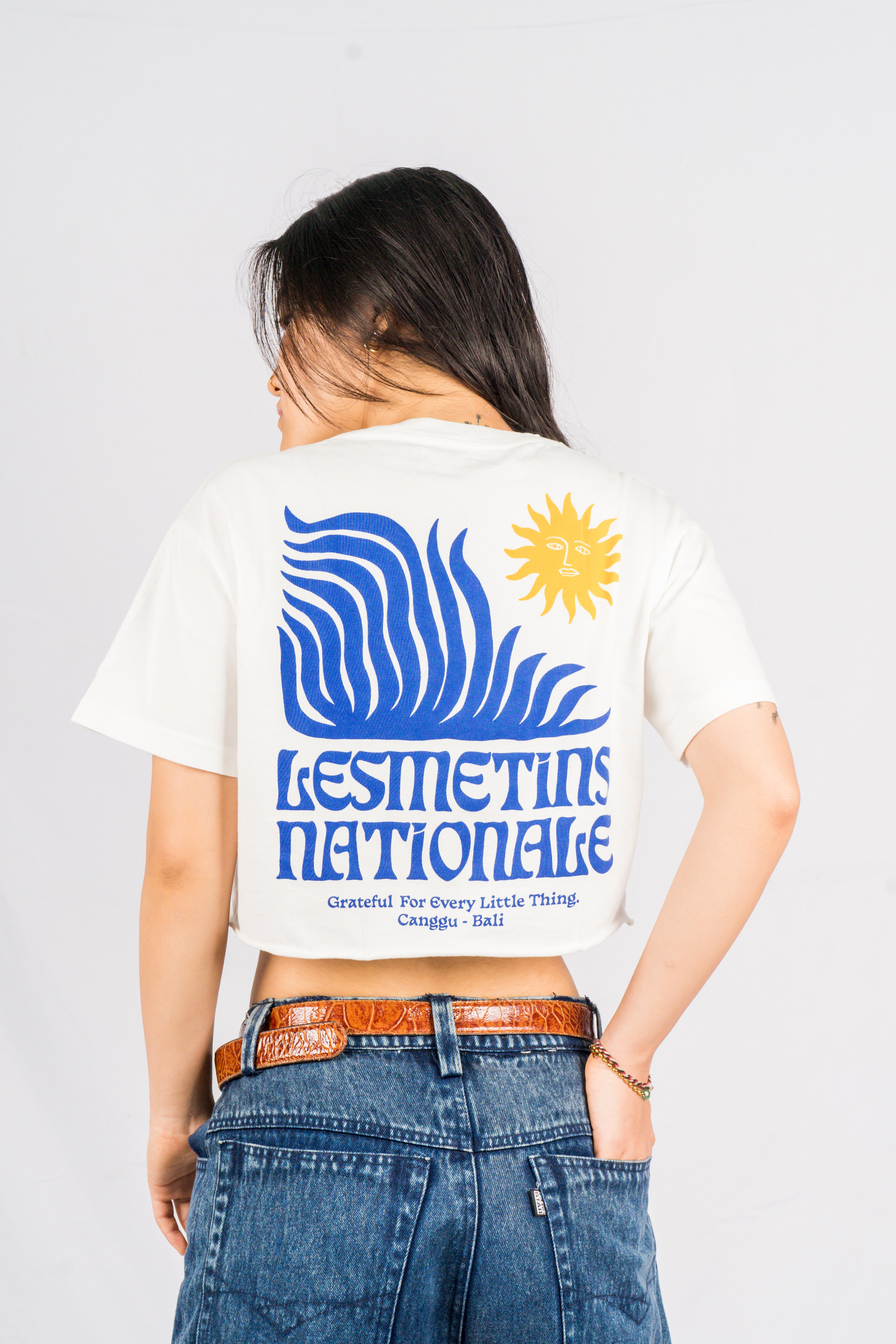 SENA Off White Wash Regular-Fit Crop Top