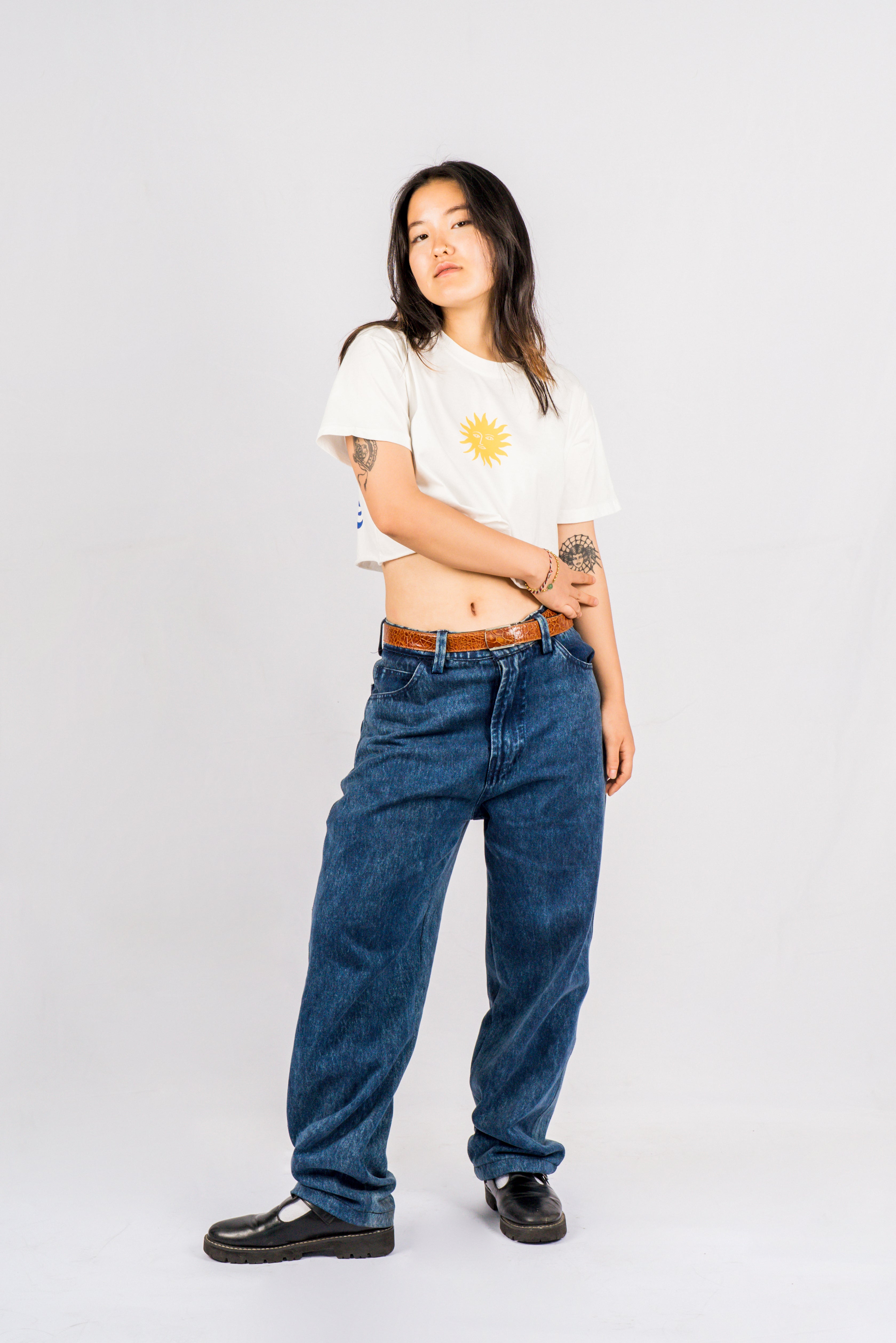 SENA Off White Wash Regular-Fit Crop Top