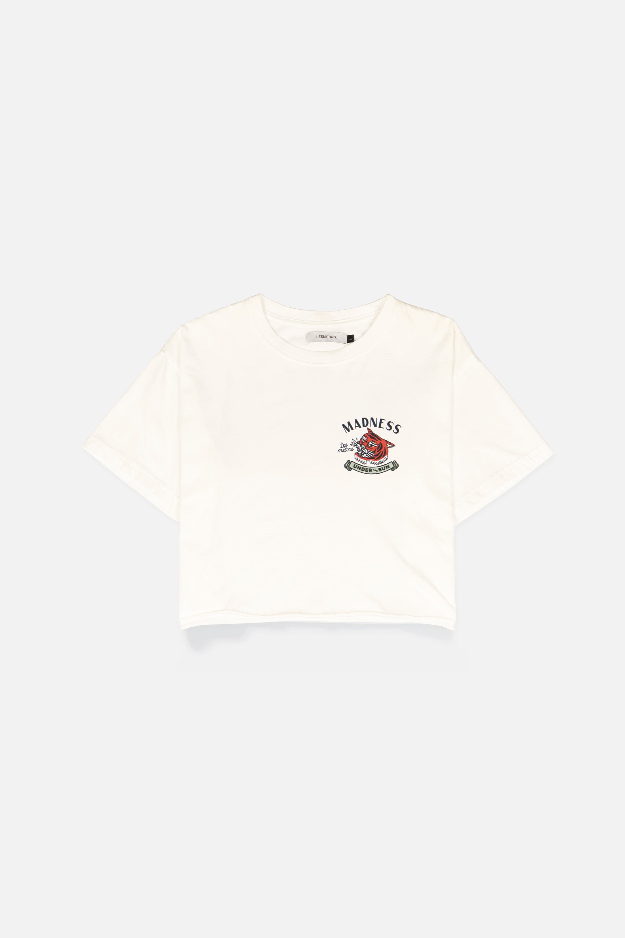 SABER Off-White Wash Regular-Fit Crop Top