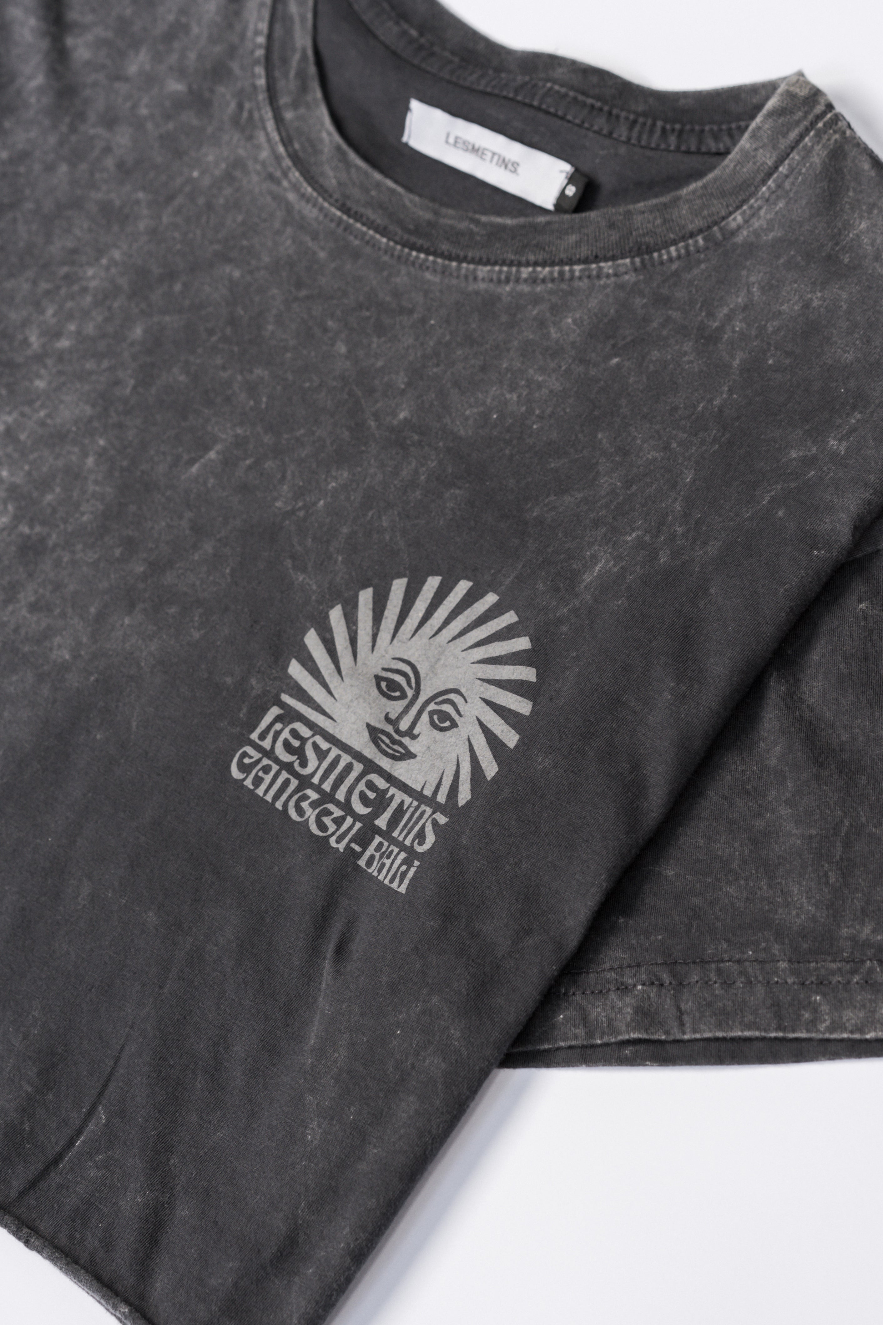 SUNNY Charcoal Wash Regular-Fit Crop Top
