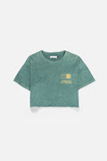 SUNS Green Bottle Wash Regular-Fit Crop Top