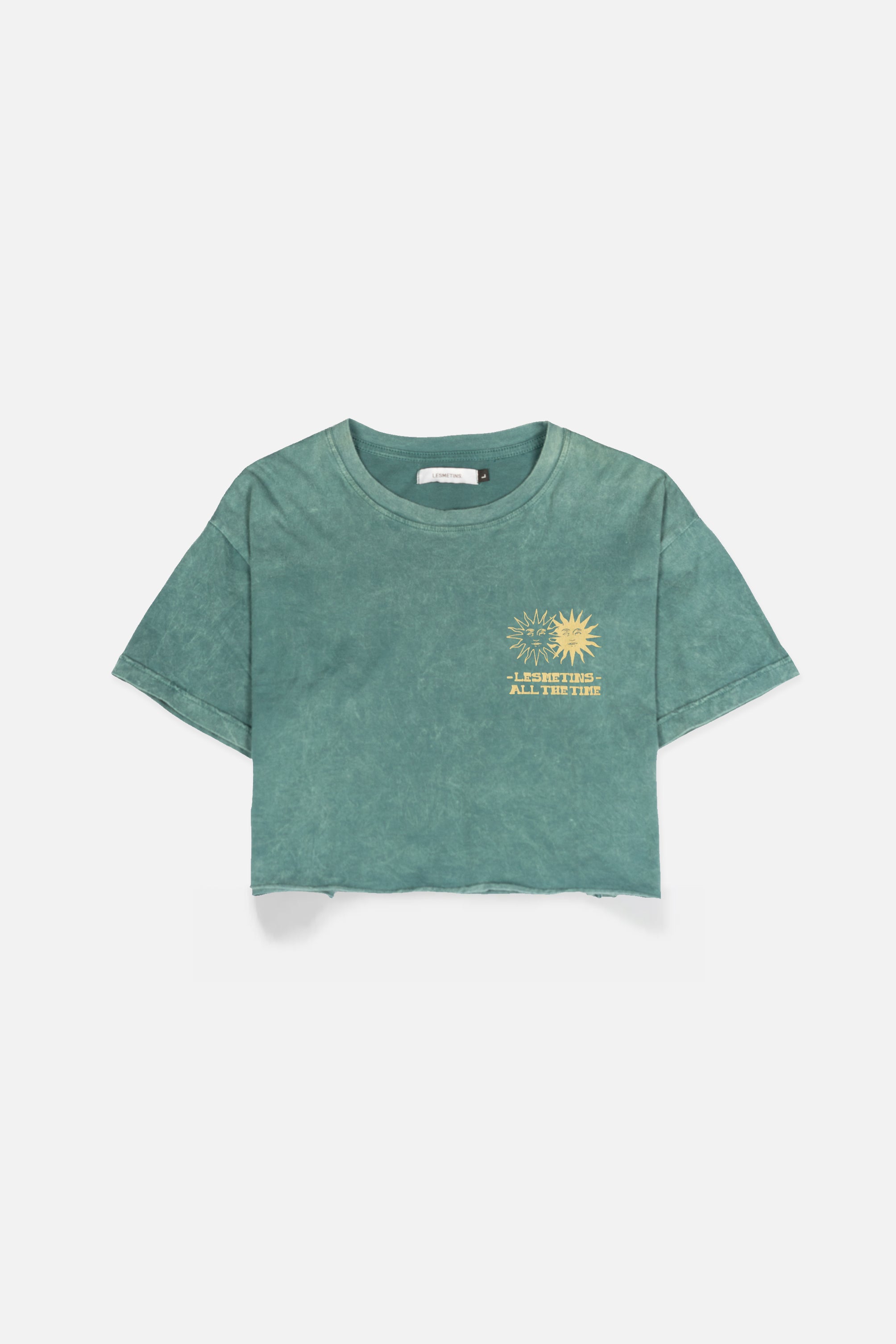 SUNS Green Bottle Wash Regular-Fit Crop Top