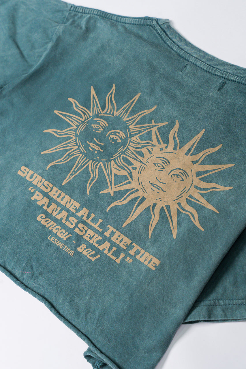 SUNS Green Bottle Wash Regular-Fit Crop Top
