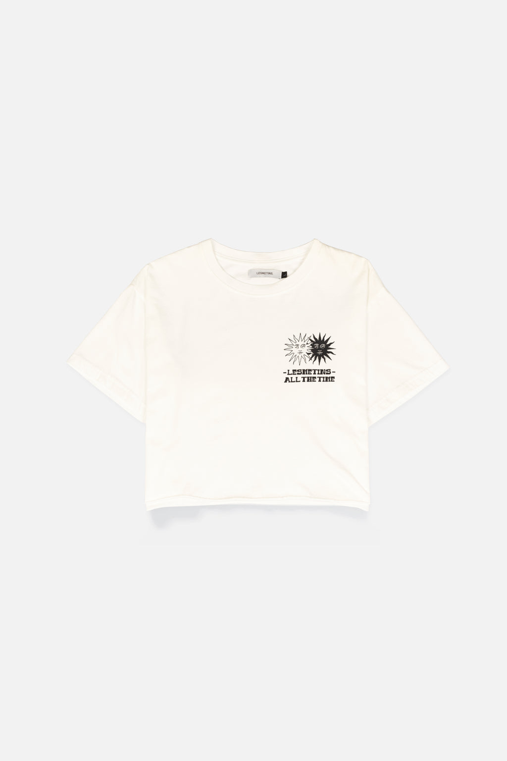 SUNS Off White Wash Regular-Fit Crop Top