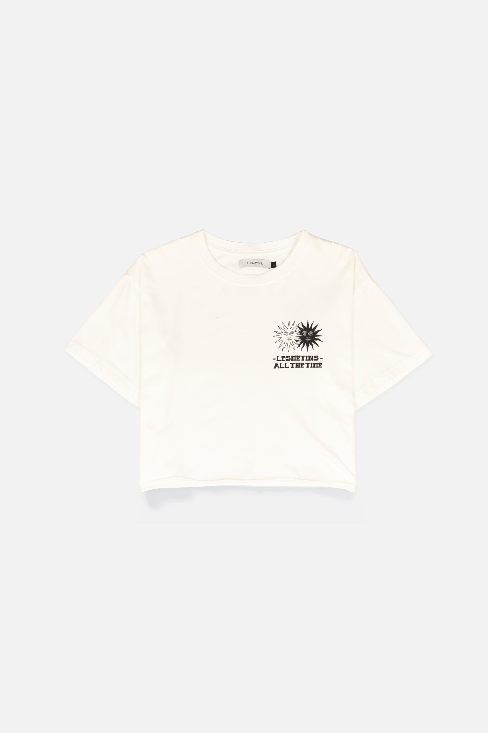 SUNS Off White Wash Regular-Fit Crop Top