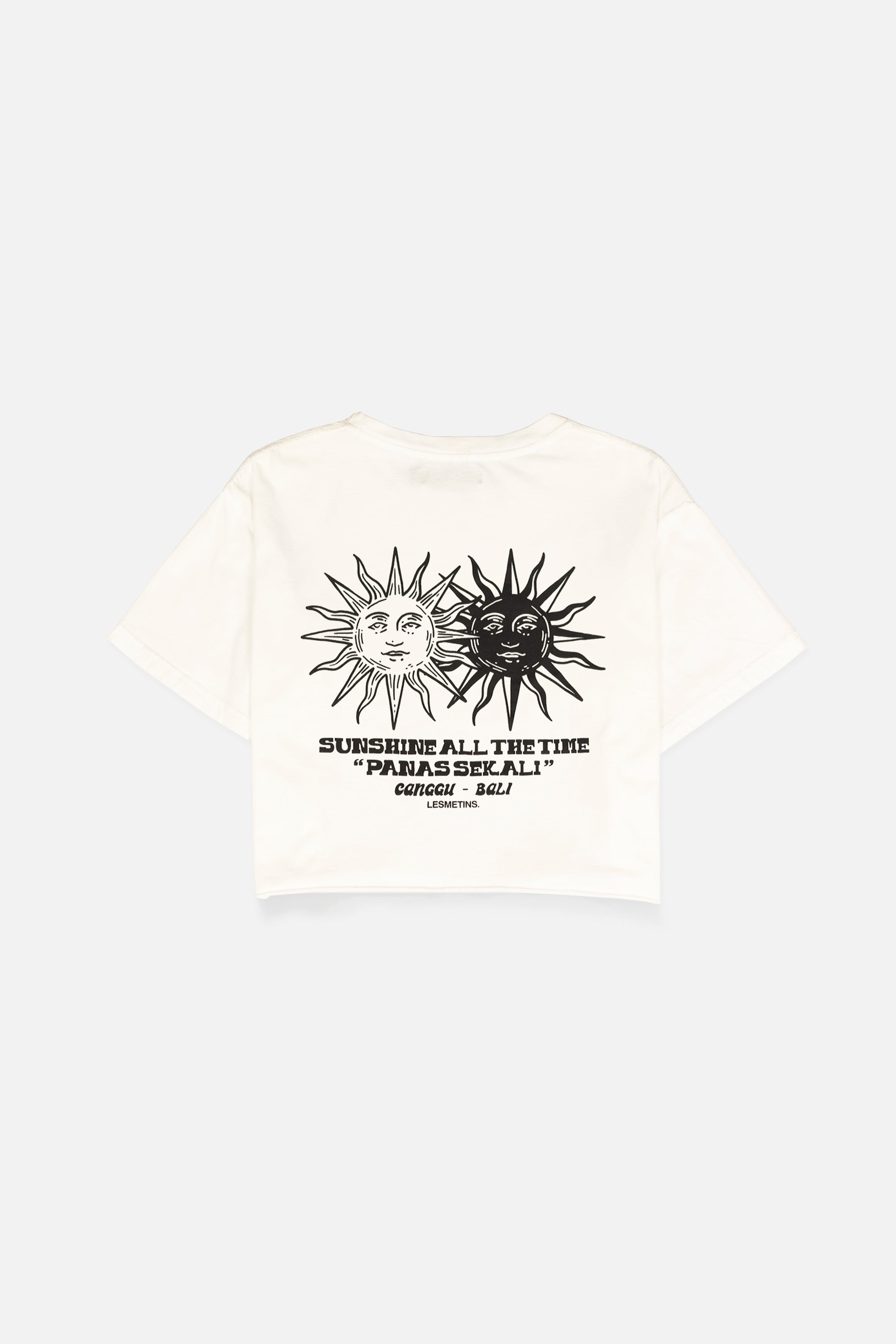 SUNS Off White Wash Regular-Fit Crop Top