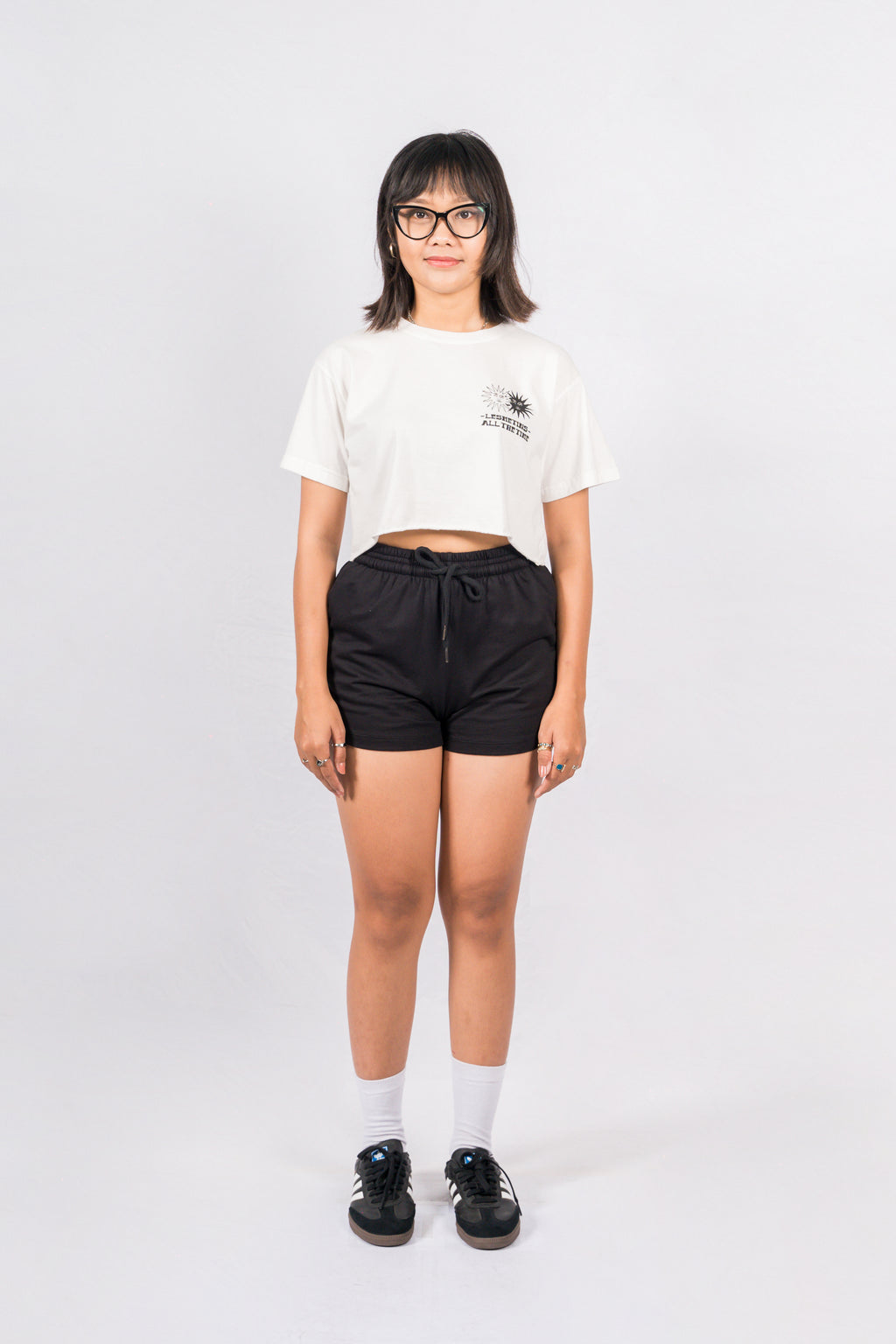 SUNS Off White Wash Regular-Fit Crop Top