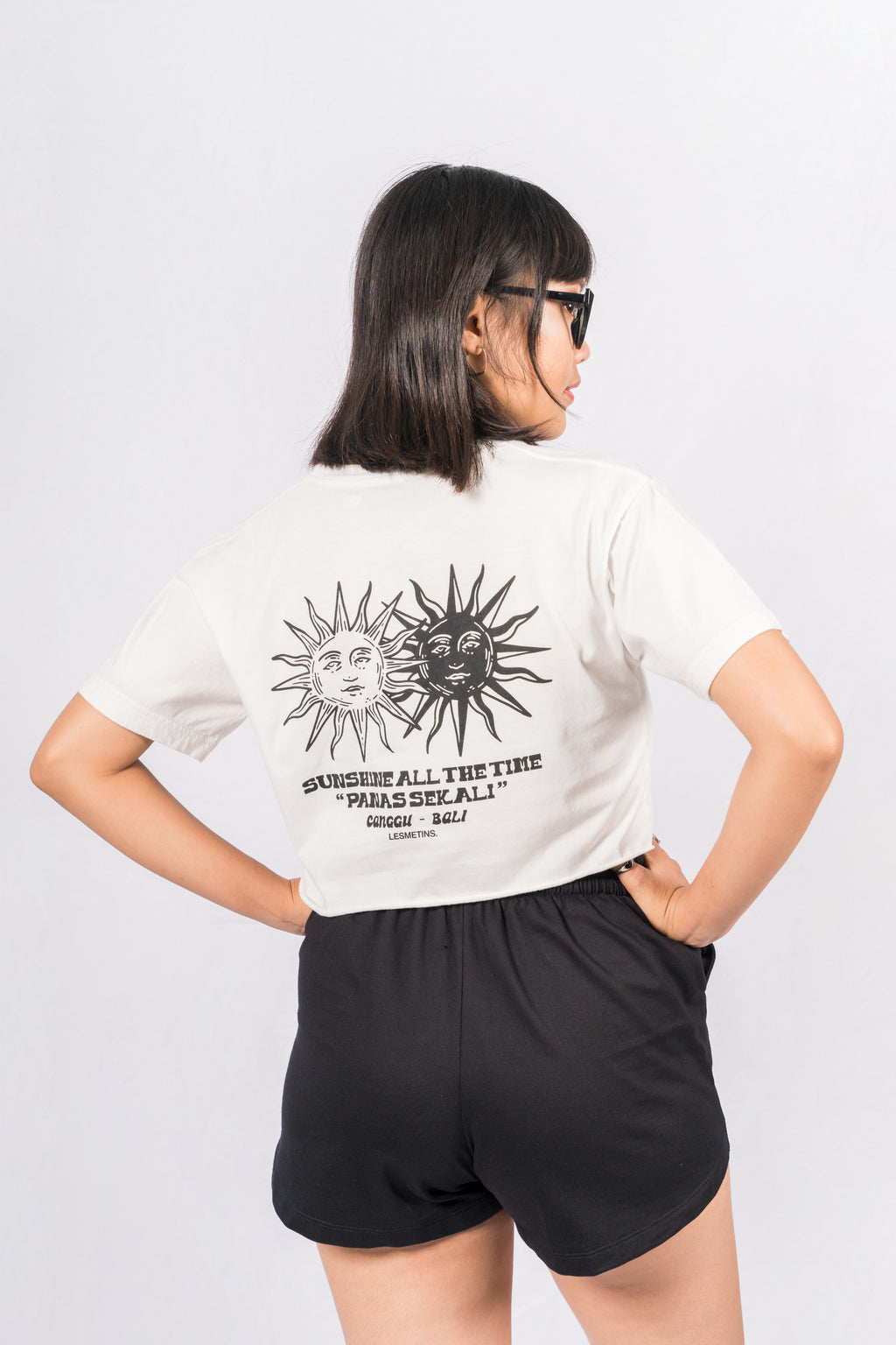 SUNS Off White Wash Regular-Fit Crop Top