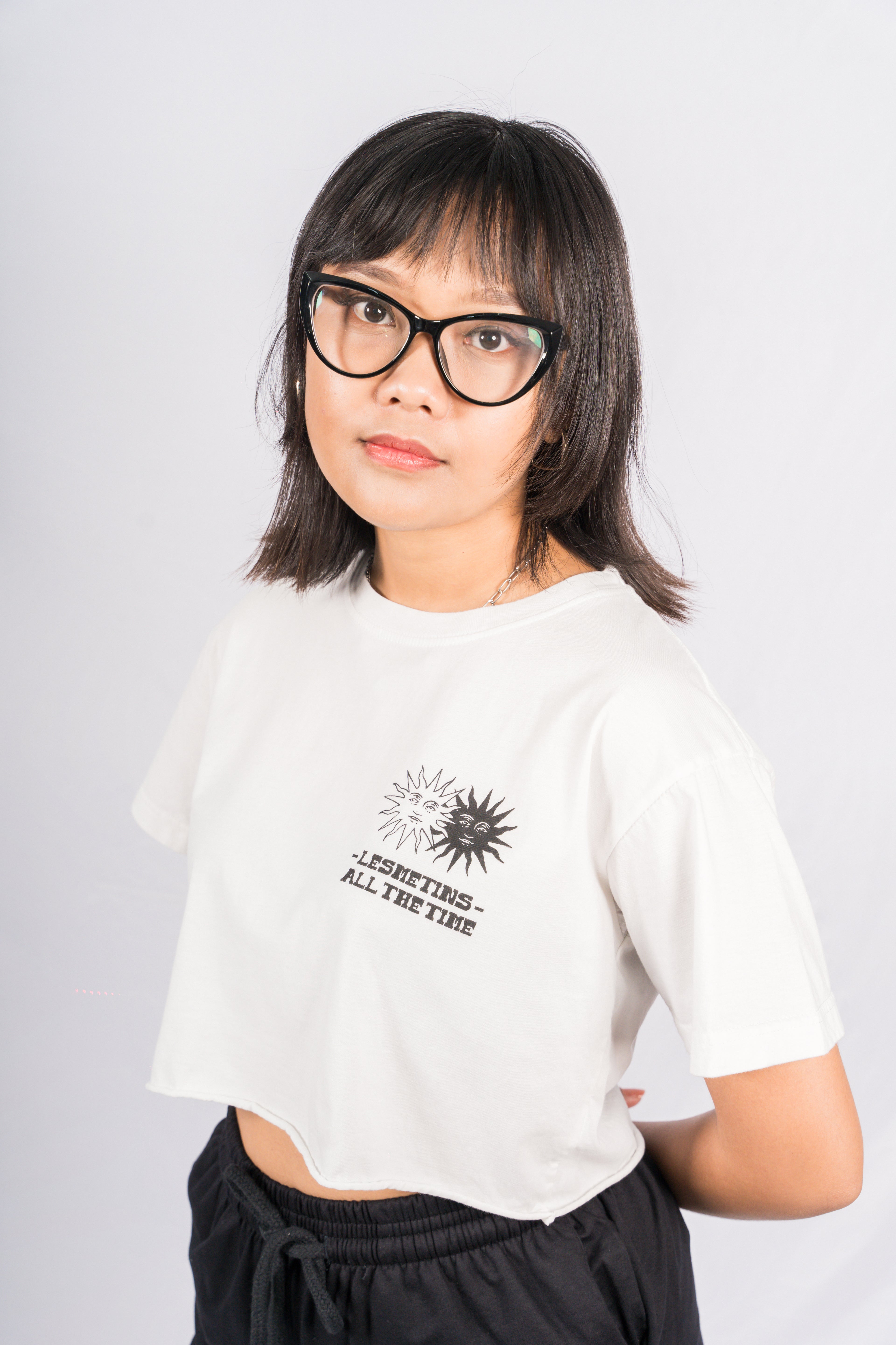 SUNS Off White Wash Regular-Fit Crop Top