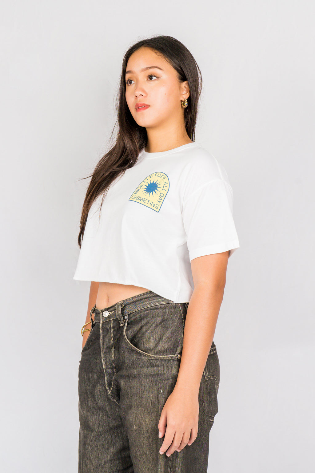 TILLA White Wash Regular-Fit Crop Top
