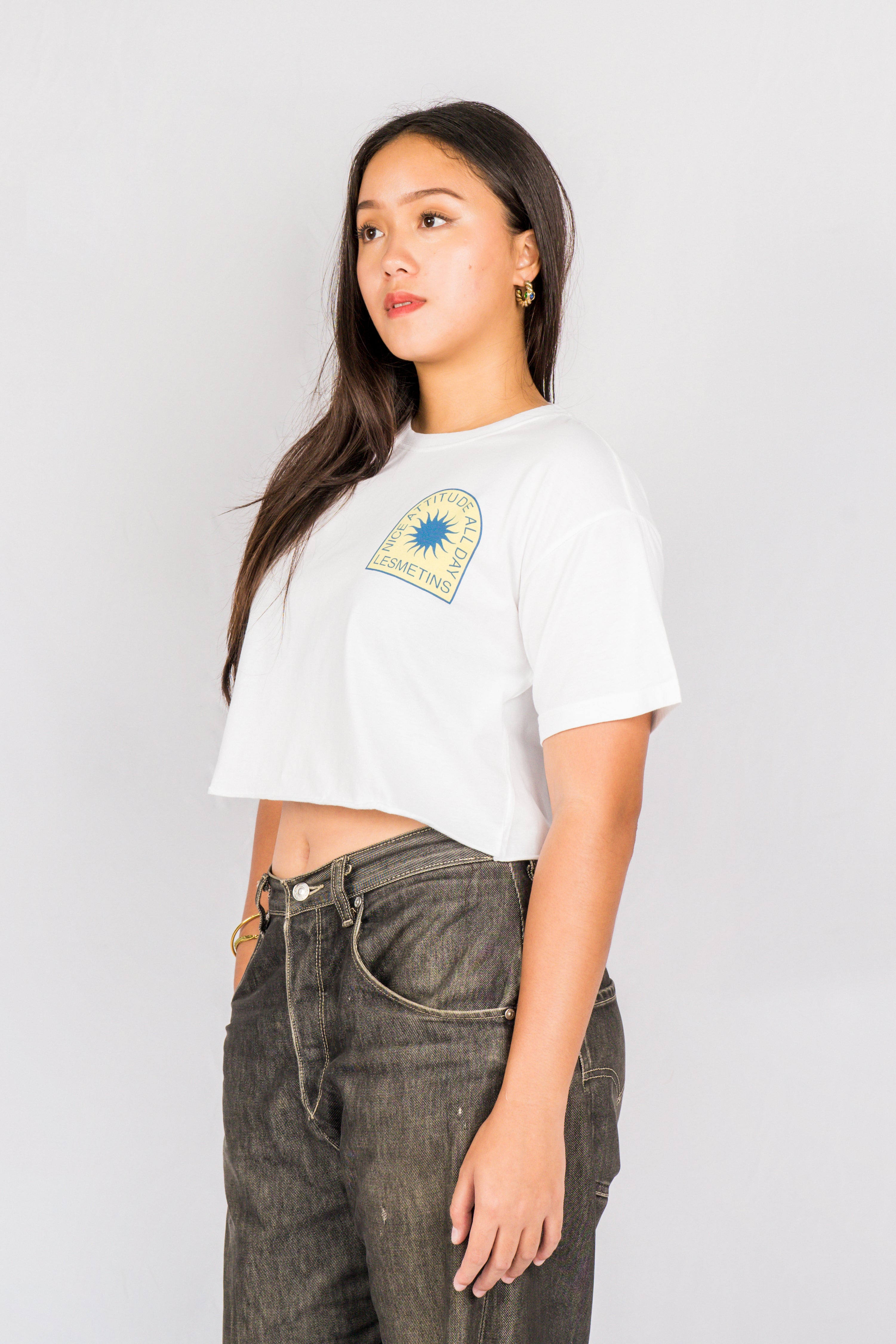 TILLA White Wash Regular-Fit Crop Top