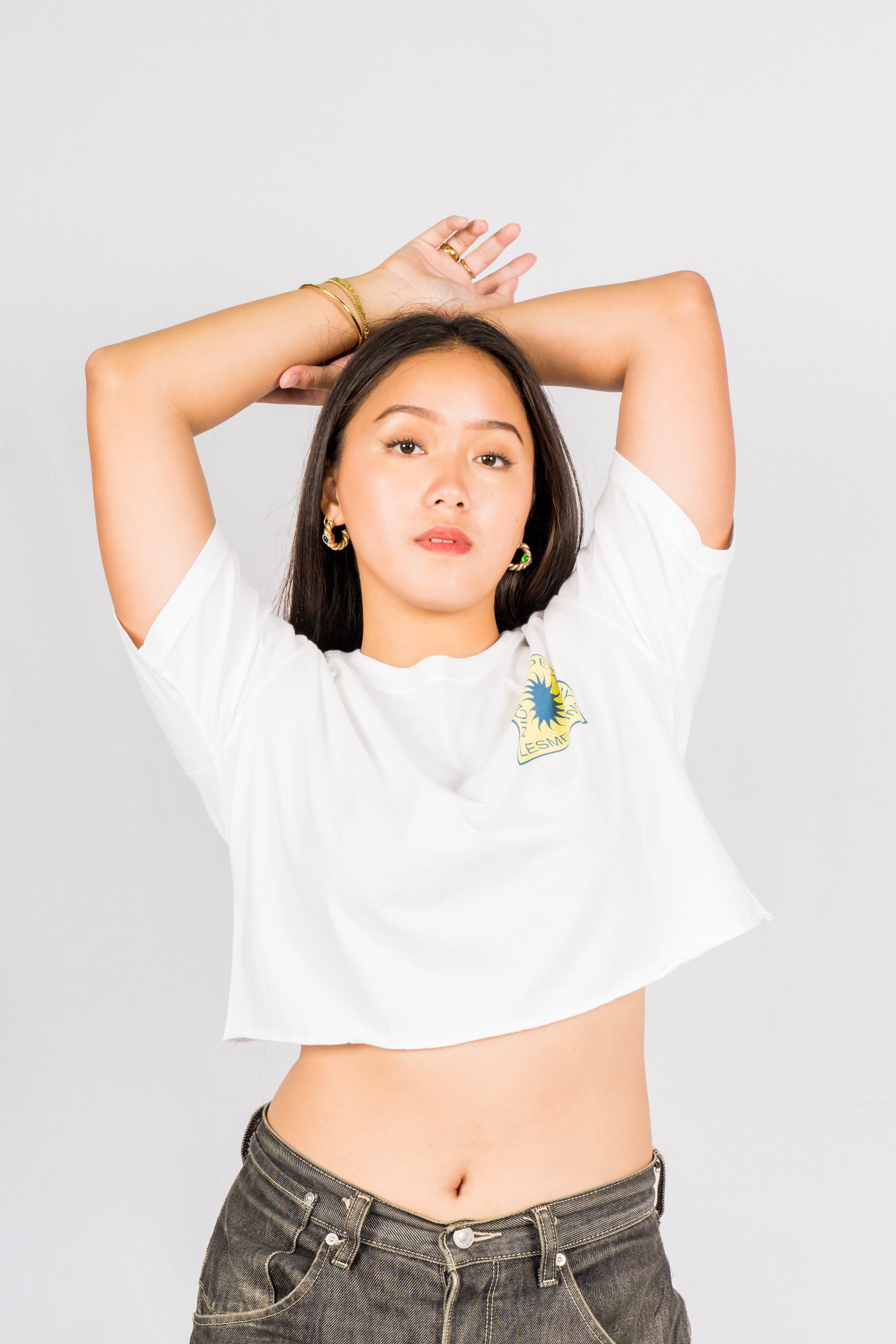 TILLA White Wash Regular-Fit Crop Top