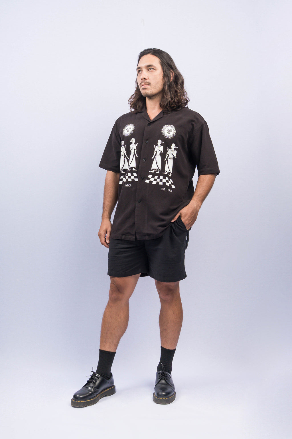 CULT Black Relaxed-Fit Printed Shirt