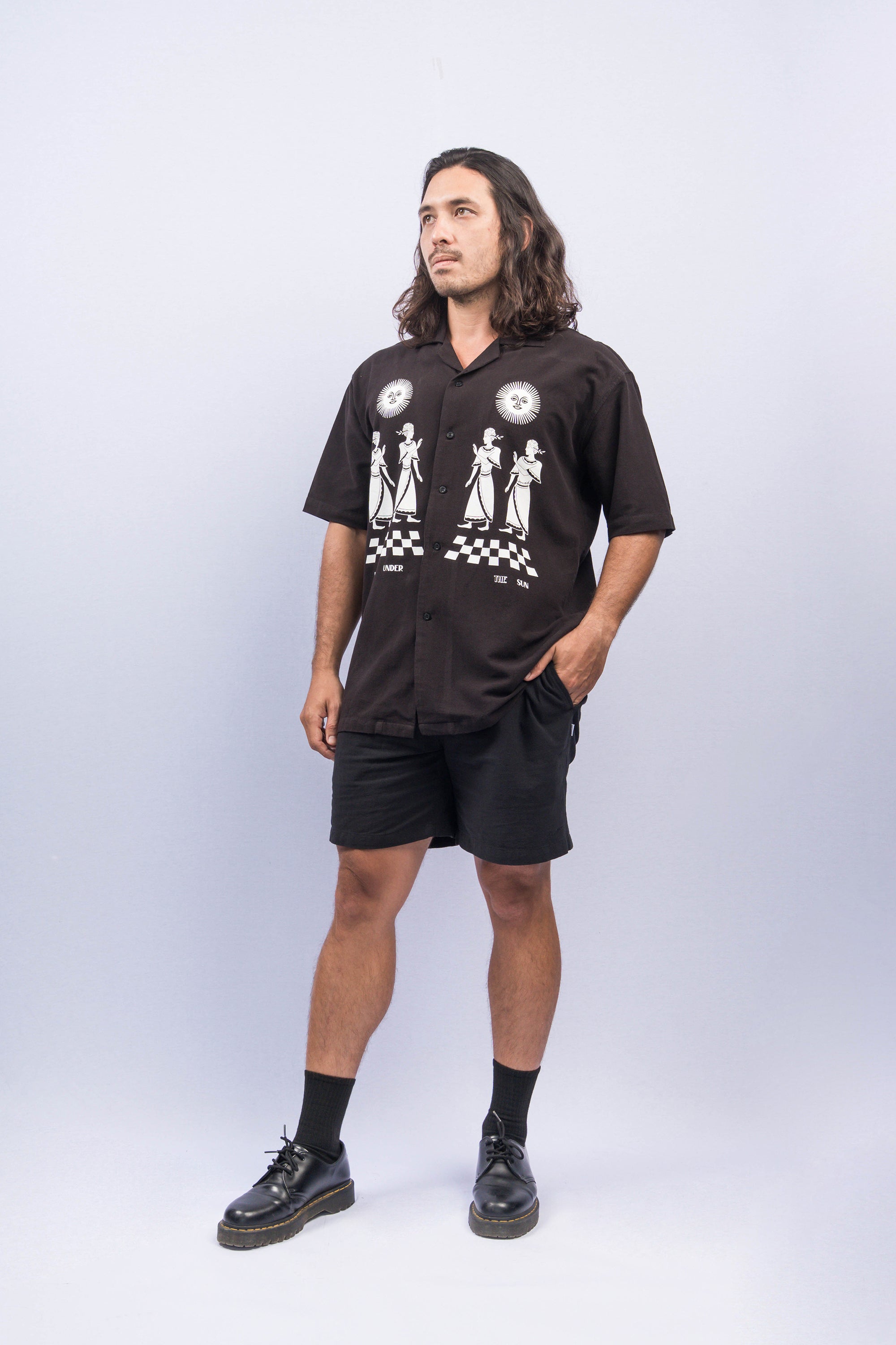 CULT Black Relaxed-Fit Printed Shirt