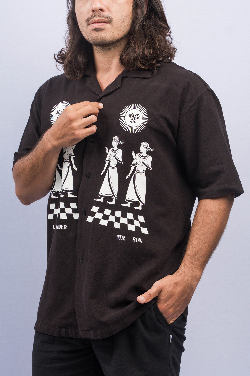 CULT Black Relaxed-Fit Printed Shirt