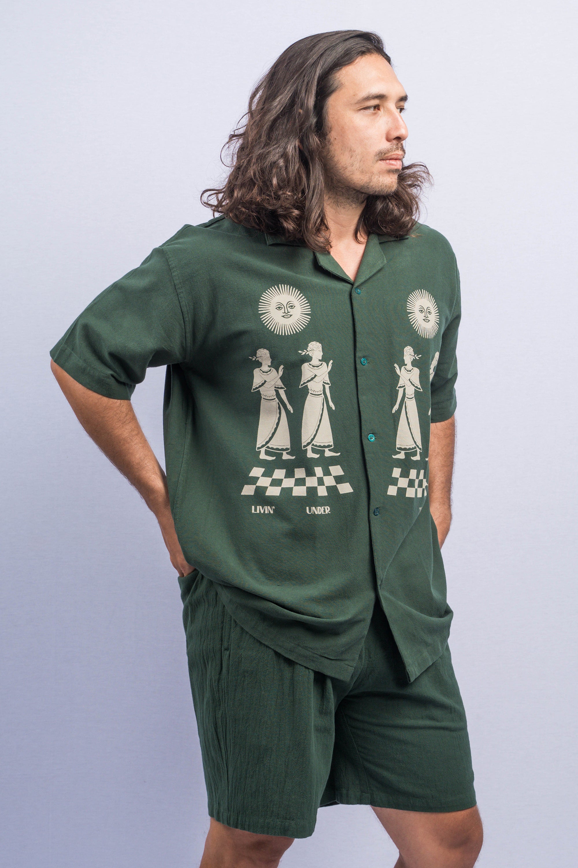 CULT Green Bottle Relaxed-Fit Printed Shirt