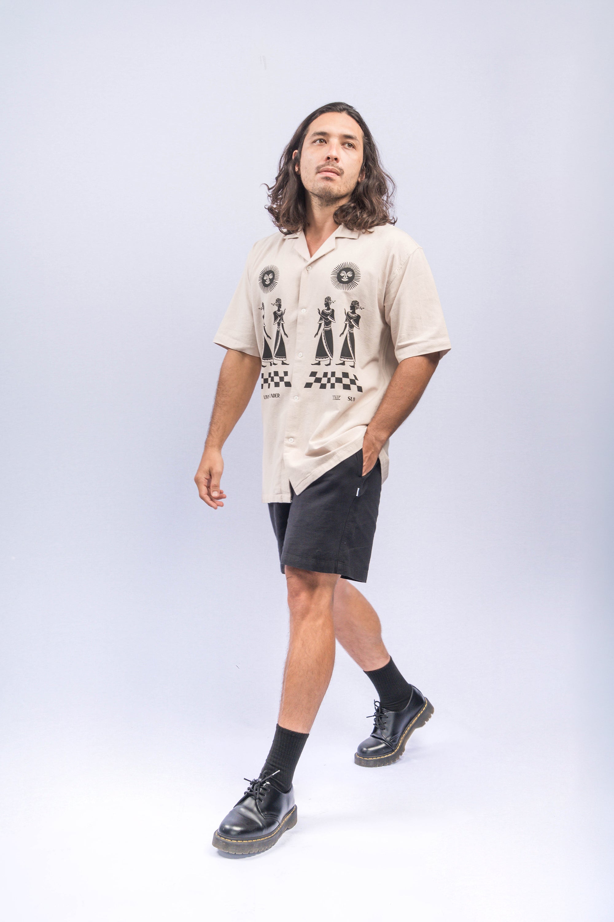 CULT Khaki Relaxed-Fit Printed Shirt