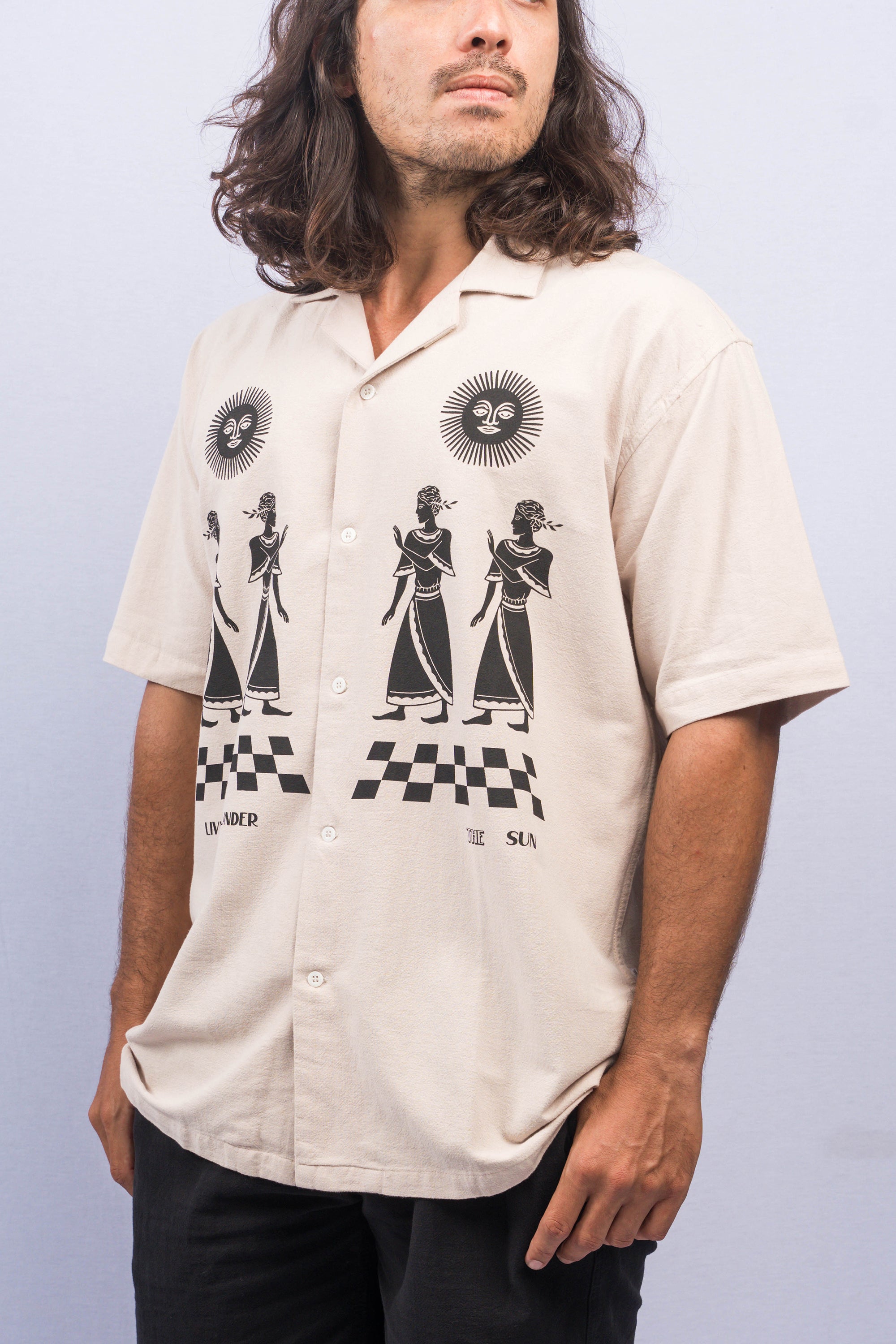 CULT Khaki Relaxed-Fit Printed Shirt
