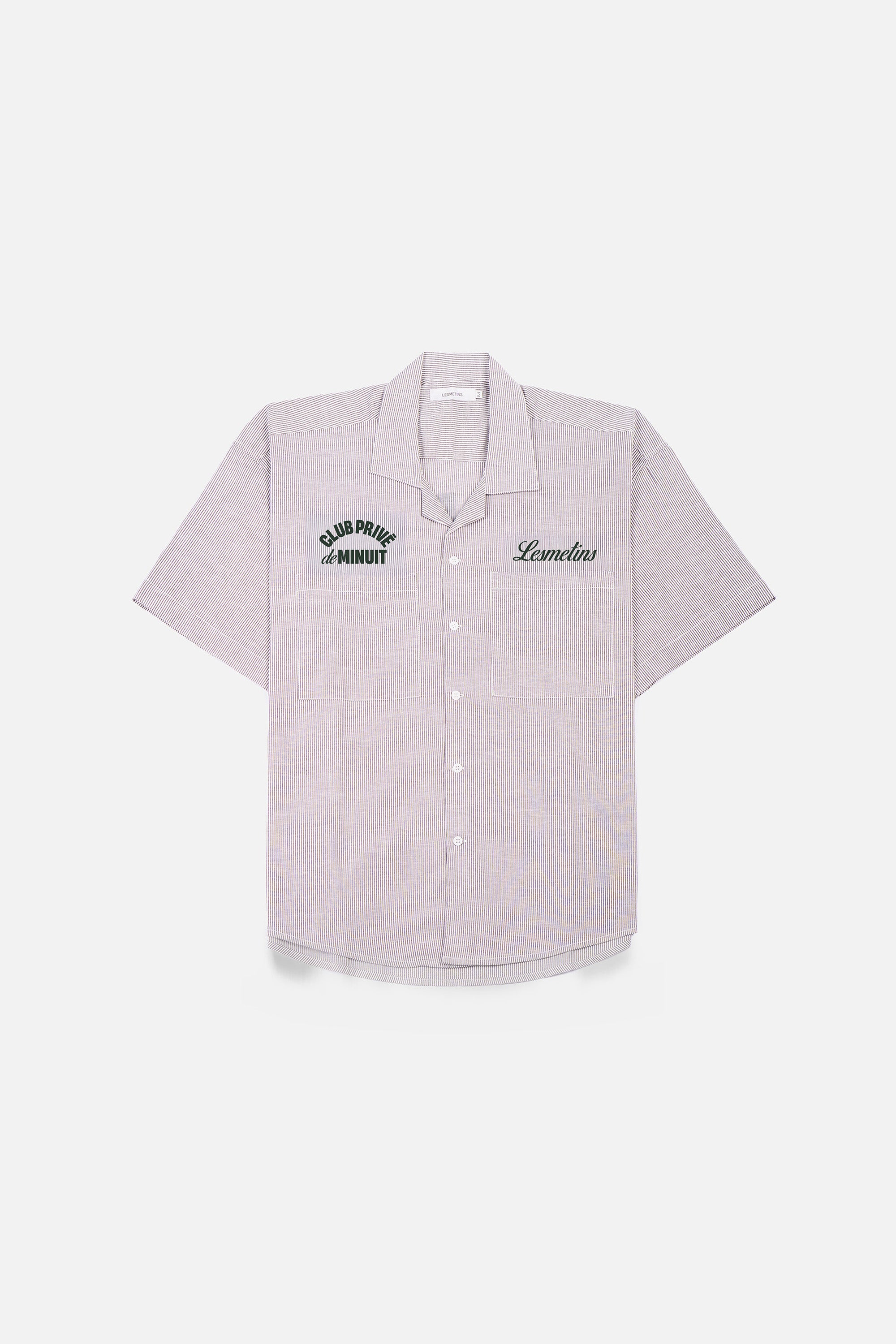 MIDNIGHT Brown Boxy-Fit Open Collar Shirt