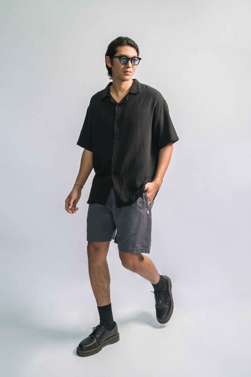 POLIM Black Oversize-Fit Shirt