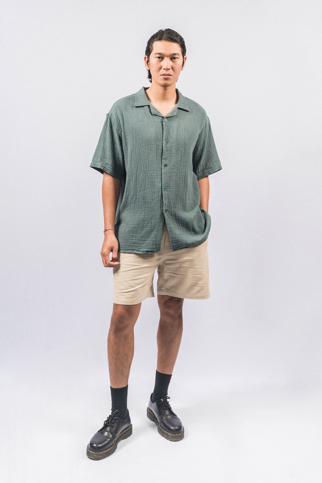 POLIM Green Bottle Oversize-Fit Shirt