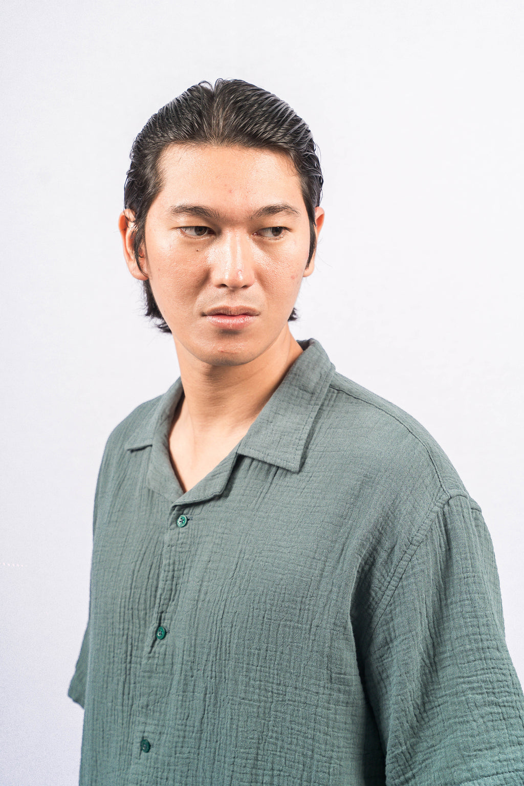 POLIM Green Bottle Oversize-Fit Shirt