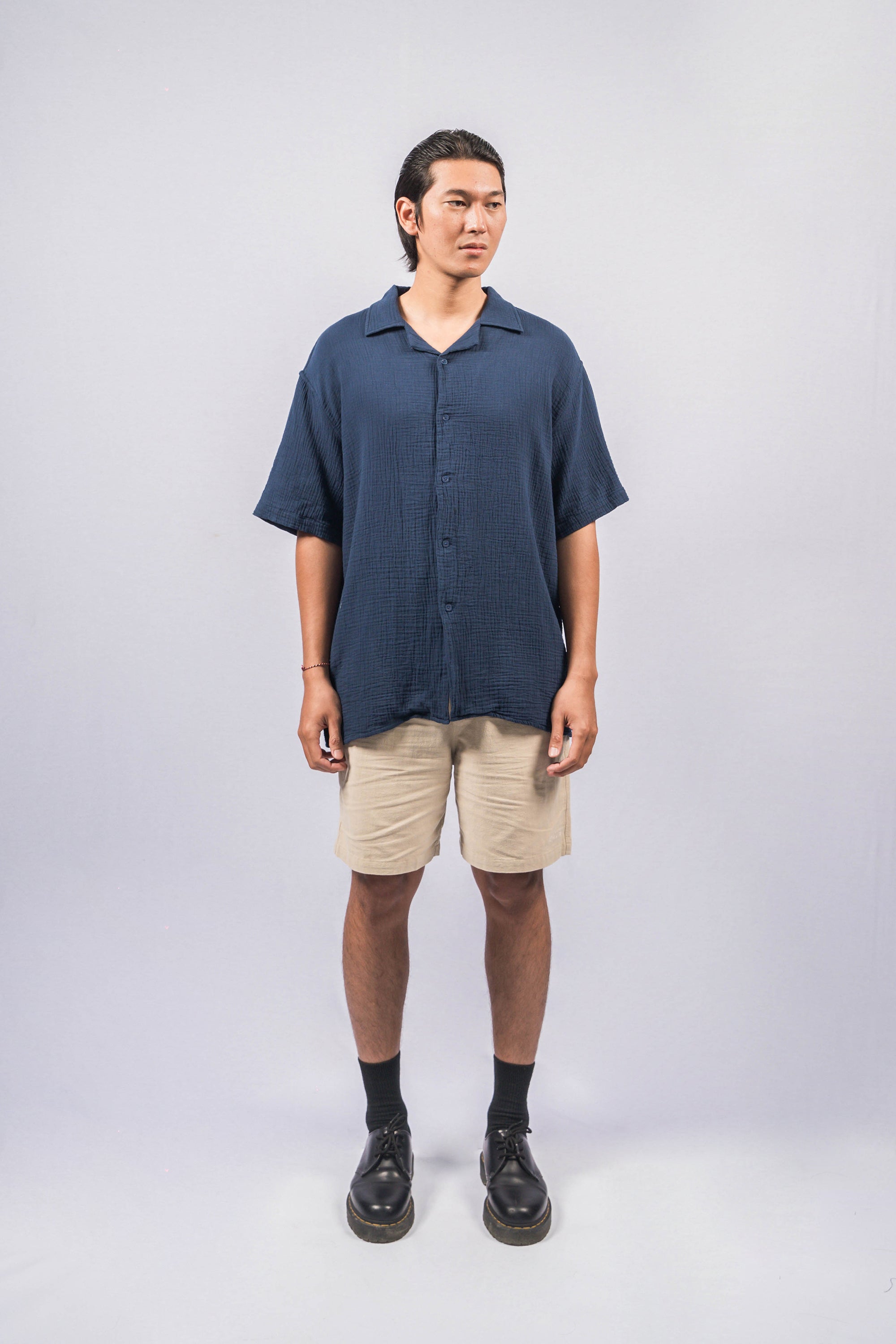 POLIM Navy Oversize-Fit Shirt