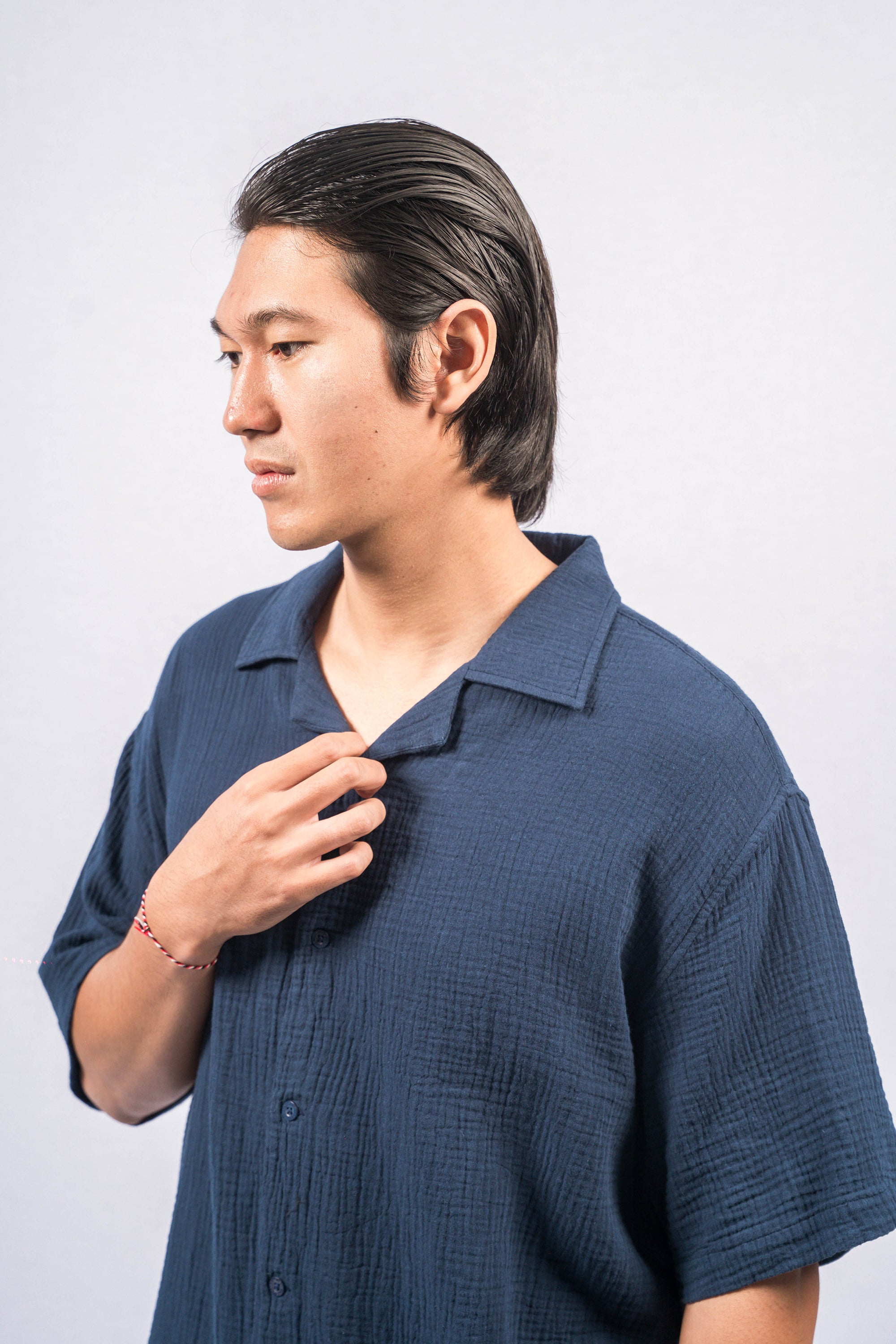 POLIM Navy Oversize-Fit Shirt