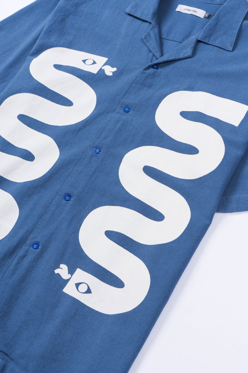SERPENT Royal Blue Relaxed-Fit Printed Shirt