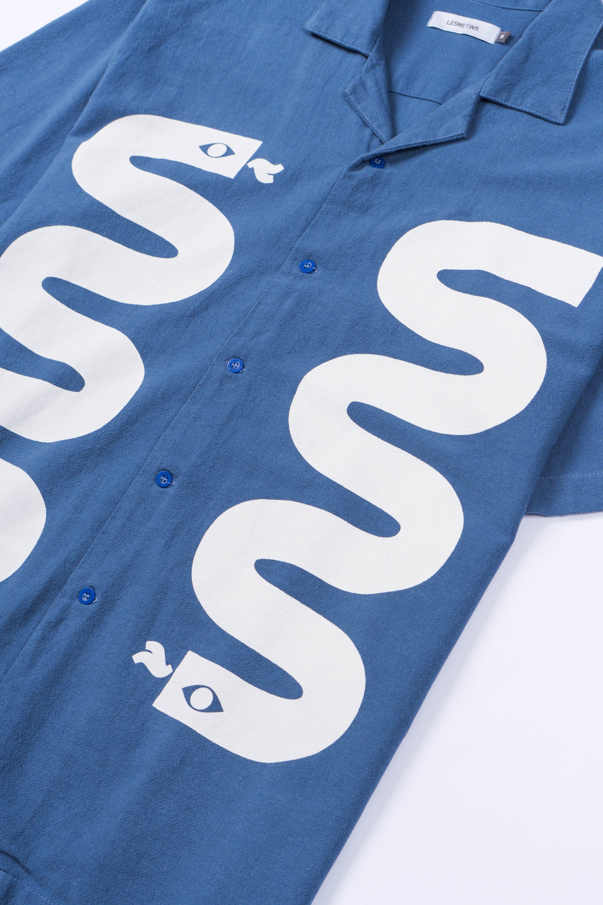 SERPENT Royal Blue Relaxed-Fit Printed Shirt
