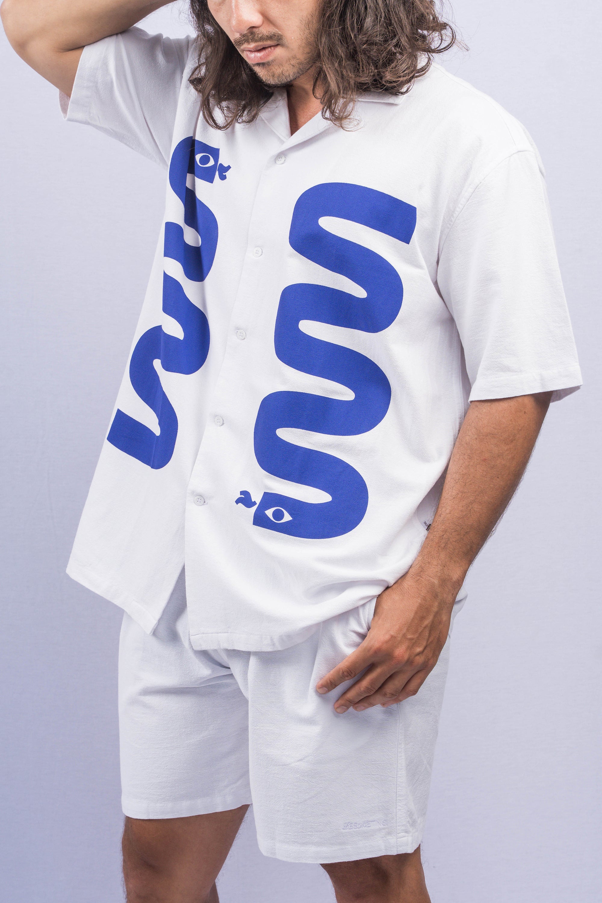SERPENT White Relaxed-Fit Printed Shirt